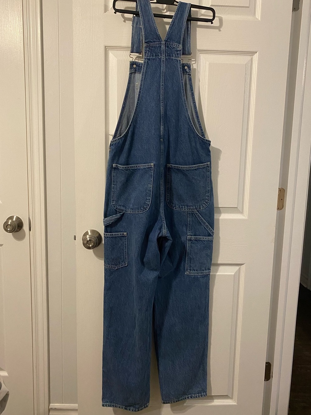 Aritzia Denim Overheard Relaxed-Fit 90s Medium Blue Overalls Size S - Picture 9 of 16